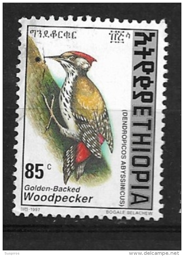 ETHIOPIA   -  1998 Golden-mantled Woodpecker   BIRD   USED - Ethiopie