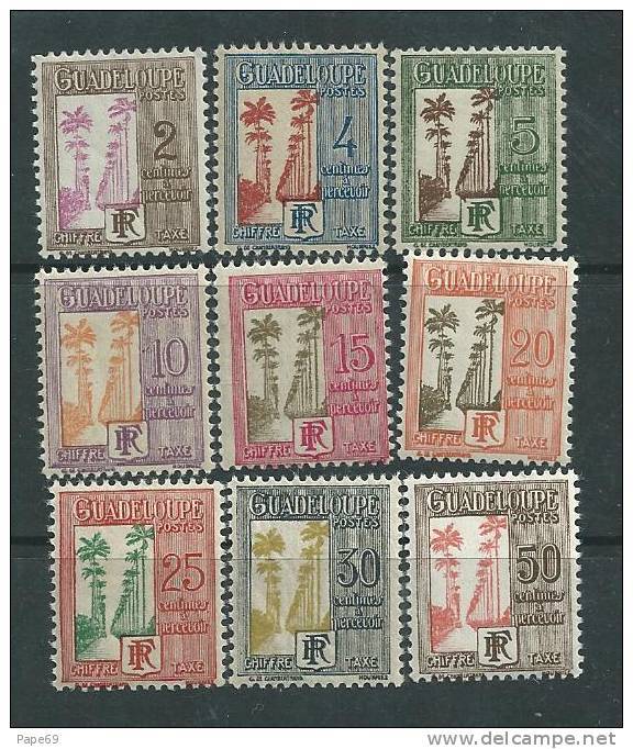 Guadeloupe Taxe N° 25 / 37 XX Allée Dumanoir Les 13 Valeurs  Sans Charnière Quelques Gommes Tropicales  Sinon TB - Timbres-taxe