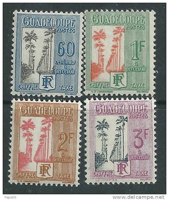 Guadeloupe Taxe N° 25 / 37 XX Allée Dumanoir Les 13 Valeurs  Sans Charnière Quelques Gommes Tropicales  Sinon TB - Timbres-taxe