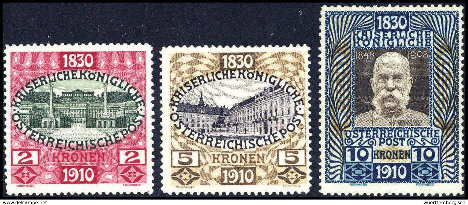 ** 2, 5 Und 10 Kr., Tadellos Postfr., Fotobefund Soecknick Für 2 Kr.<br/><b>Katalogpreis: 1.200,-</b> (Michel: 175/77) - Altri & Non Classificati