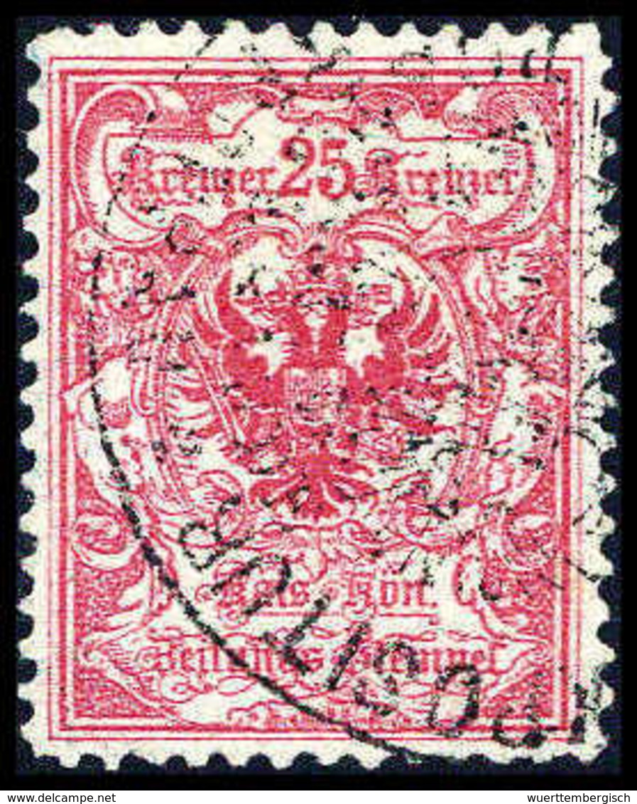 Gest. 1890, 25 Kr., Kab.-Stück (noch Voller Originalgummi) Mit Stempel Von TROPPAU, Fotobefund Ferchenbauer.<br/><b>Kata - Autres & Non Classés