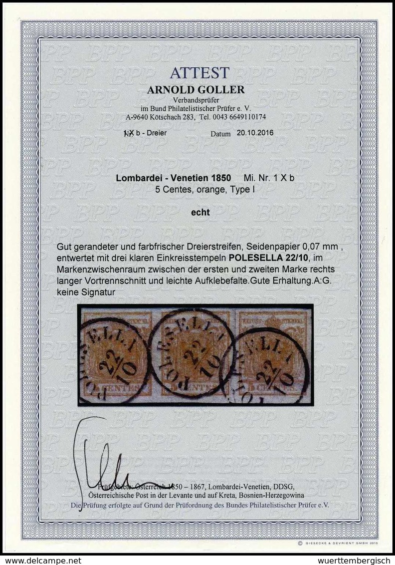 Gest. 5 C. Orange, Wundervoll Farbfrischer, Waagr. Kab.-Dreierstreifen (zwischen 2. Und 3 Marke Kl. Vortrennschnitt, Das - Sonstige & Ohne Zuordnung