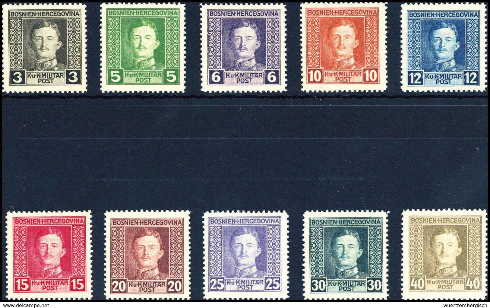 ** Kaiser Karl I., Tadellos Postfr. Serie.<br/><b>Katalogpreis: 200,-</b> (Michel: 124/41A) - Sonstige & Ohne Zuordnung