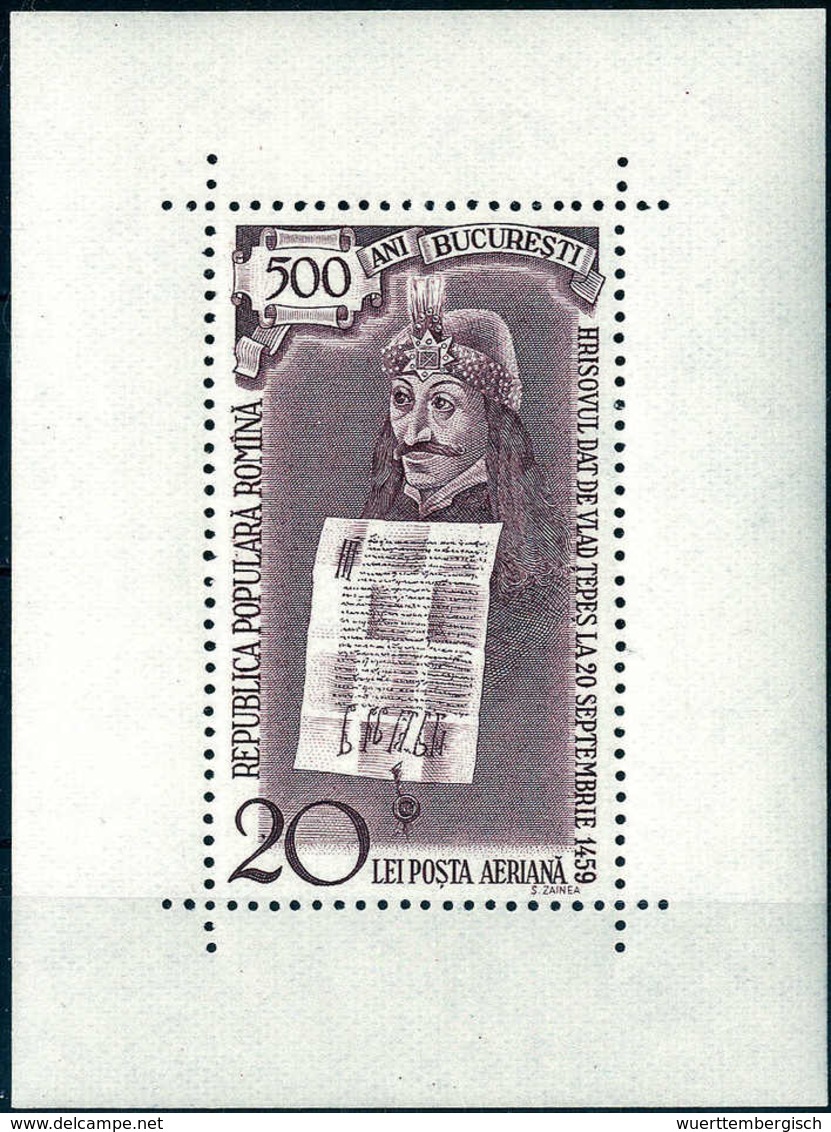 Bukarest-Block, Tadellos Postfrisch.<br/><b>Katalogpreis: 200,-</b> (Michel: Bl.44) - Autres & Non Classés