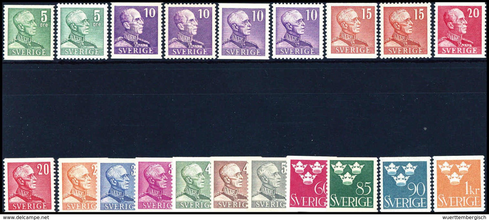 ** 5 Ö.-1,45 Kr., Tadellos Postfr. Serie Mit Unternummern, Dabei Mi.256IB/Dr Und 256IDl/B.<br/><b>Katalogpreis: 340,-</b - Altri & Non Classificati