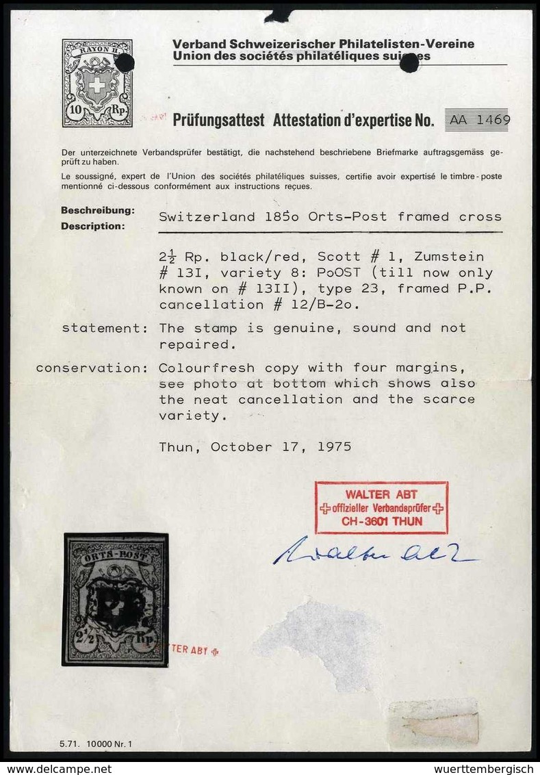 Gest. Plattenfehler "PoST" Auf Ortspost Mit KE: 2½ Rp., Plattenfehler VII (kleines "o" In "POST"), Frisches Und Ringsum  - Altri & Non Classificati