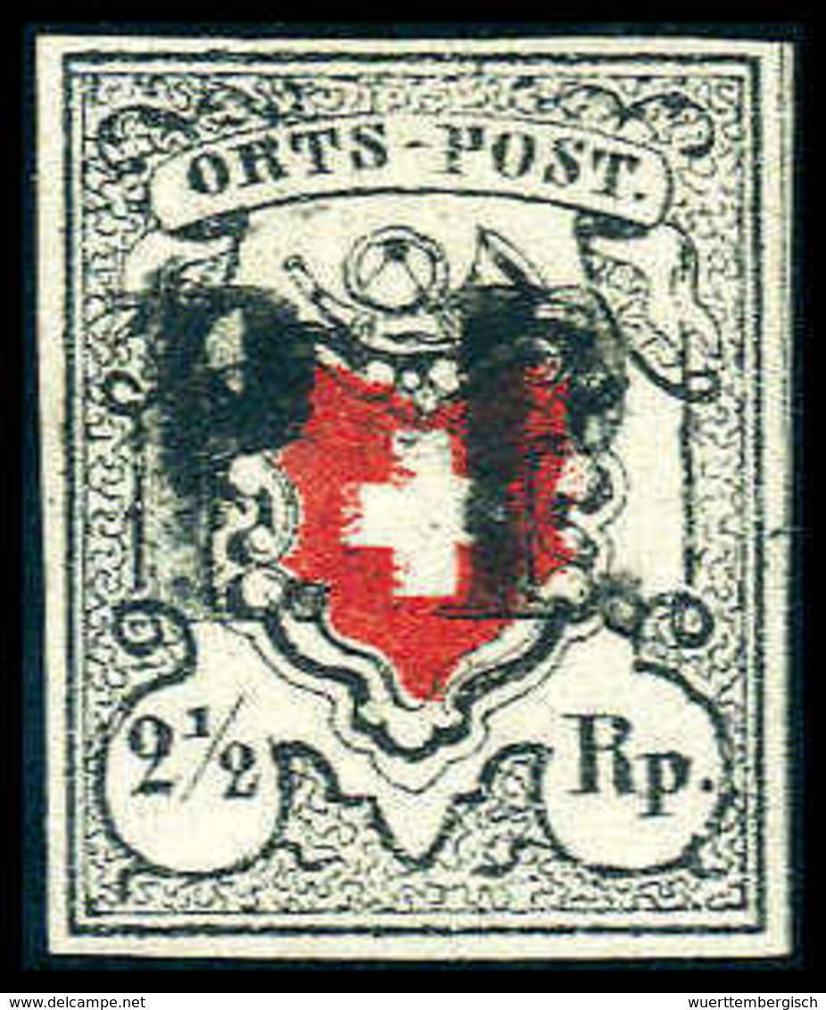 Gest. 2½ Rp., Ortspost, Abart: Leichter Doppeldruck Der Farbe Dunkelorangerot (Wappen), Frisches Und Breitrandiges Luxus - Altri & Non Classificati