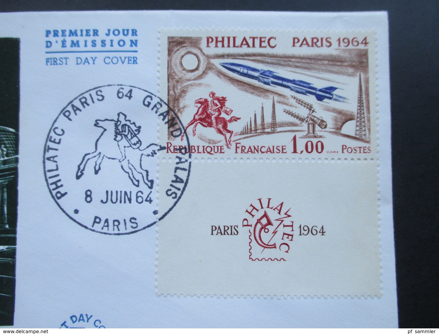Frankreich 1964 Philatec Marke Mit Unterrand / Zierfeld! Sondestempel / FDC. - Covers & Documents