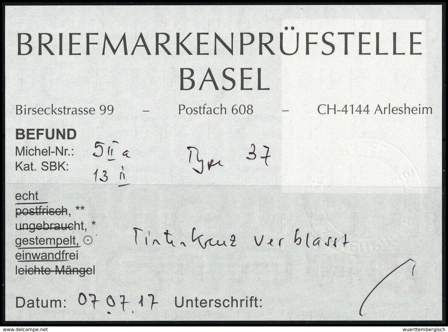 Gest. 2½ Rp., Ortspost, Ohne KE, Ungestempeltes, Vollrandiges Prachtstück In Schöner, Frischer Farbe (verblaßtes Tintenk - Autres & Non Classés