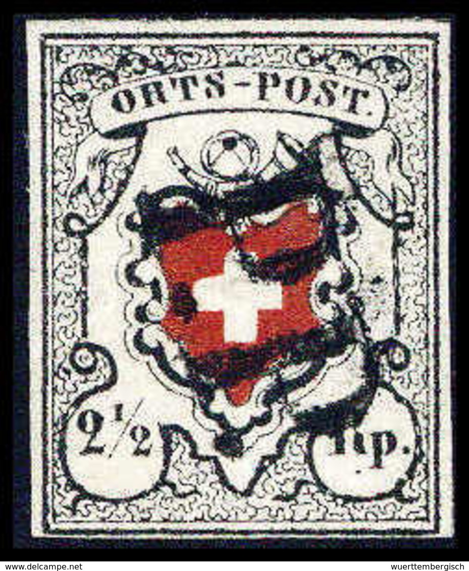 Gest. 2½ Rp. Schwarz/bräunlichrot, Seltene Farbe, Frisches Und Tadellos Geschnittenes Kab.-Stück Mit Zentr. Aufges. "P.P - Altri & Non Classificati