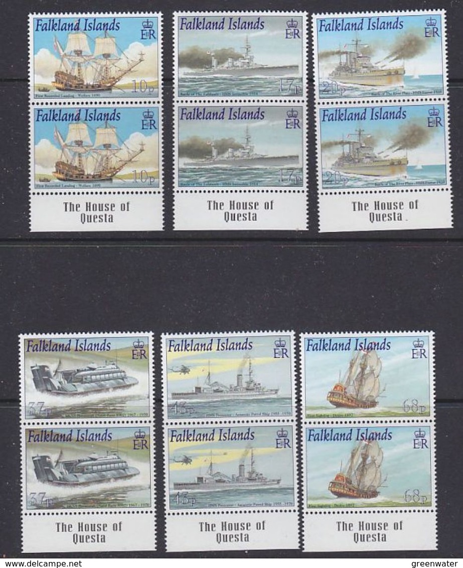 Falkland Islands 2001 Royal Navy Ships 6v  (pair) ** Mnh (37774) - Falkland Islands