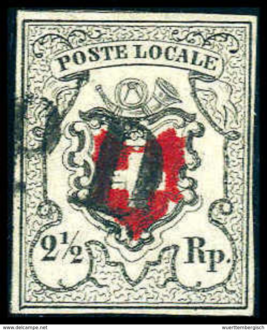 Gest. Erstdruck Poste Locale: 2½ Rp., Feiner Druck Mit Verdoppelungsspuren Bei Der Kordel (Erstdruck), Hervorragend Farb - Other & Unclassified