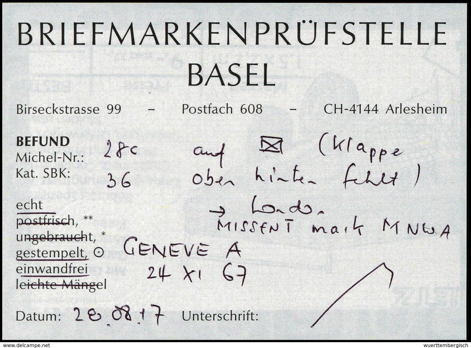 1 Fr., Seltene Einzelfrankatur Auf Kl. Prachtbrief (rs. Ohne Die Oberklappe) Mit Stempel GENEVE 25/11 67 Nach London, Be - Altri & Non Classificati