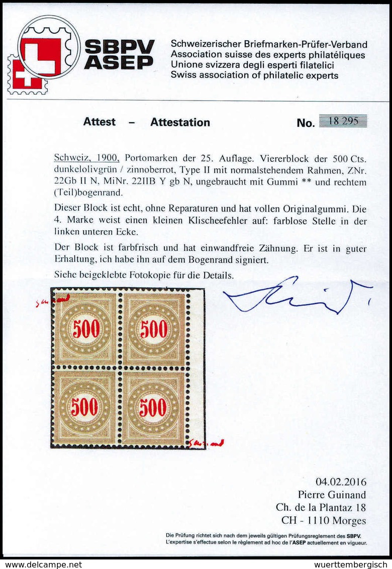 ** 500 C., Tadellos Postfr. Vom Re. Bogenrand. Eine Seltene Marke, Bei Mi. In Postfrischer Erhaltung Nicht Aufgeführt, F - Autres & Non Classés