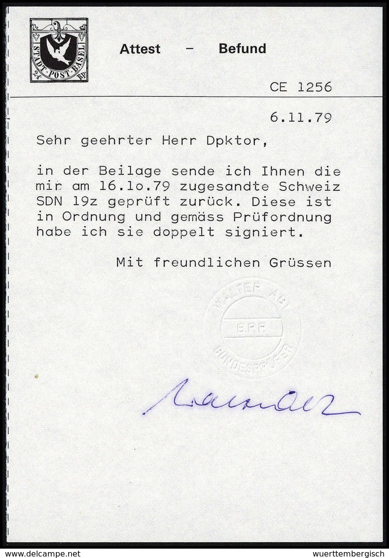 Gest. 30 Rp., Gestrichenes Faserpapier, Tadellos Gestplt., Doppelt Sign. Und Befund Abt BPP.<br/><b>Katalogpreis: 600,-< - Altri & Non Classificati