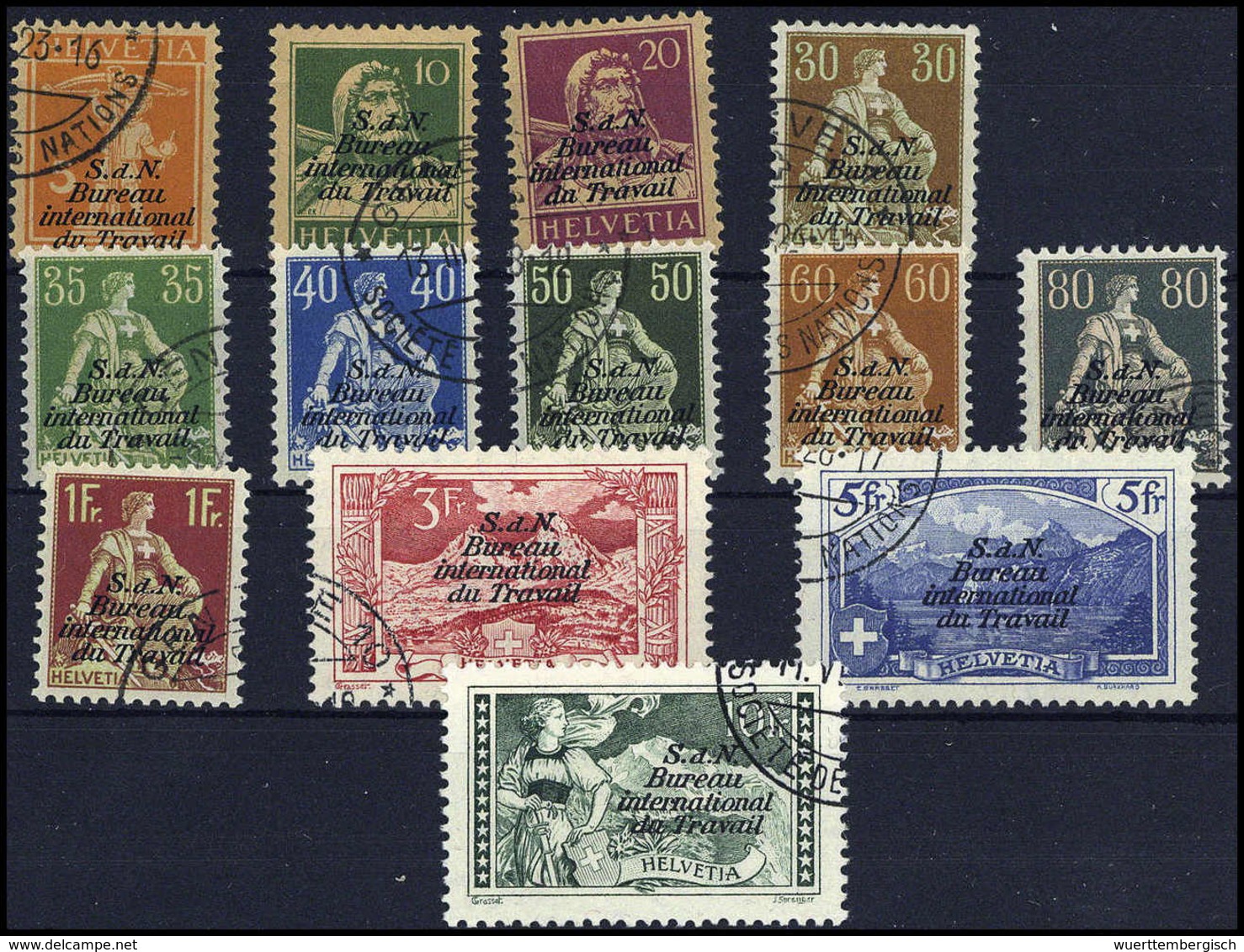 Gest. 5 Rp.-10 Fr., Tadellos Gestplt. Serie.<br/><b>Katalogpreis: 400,-</b> (Michel: 1/14x) - Other & Unclassified