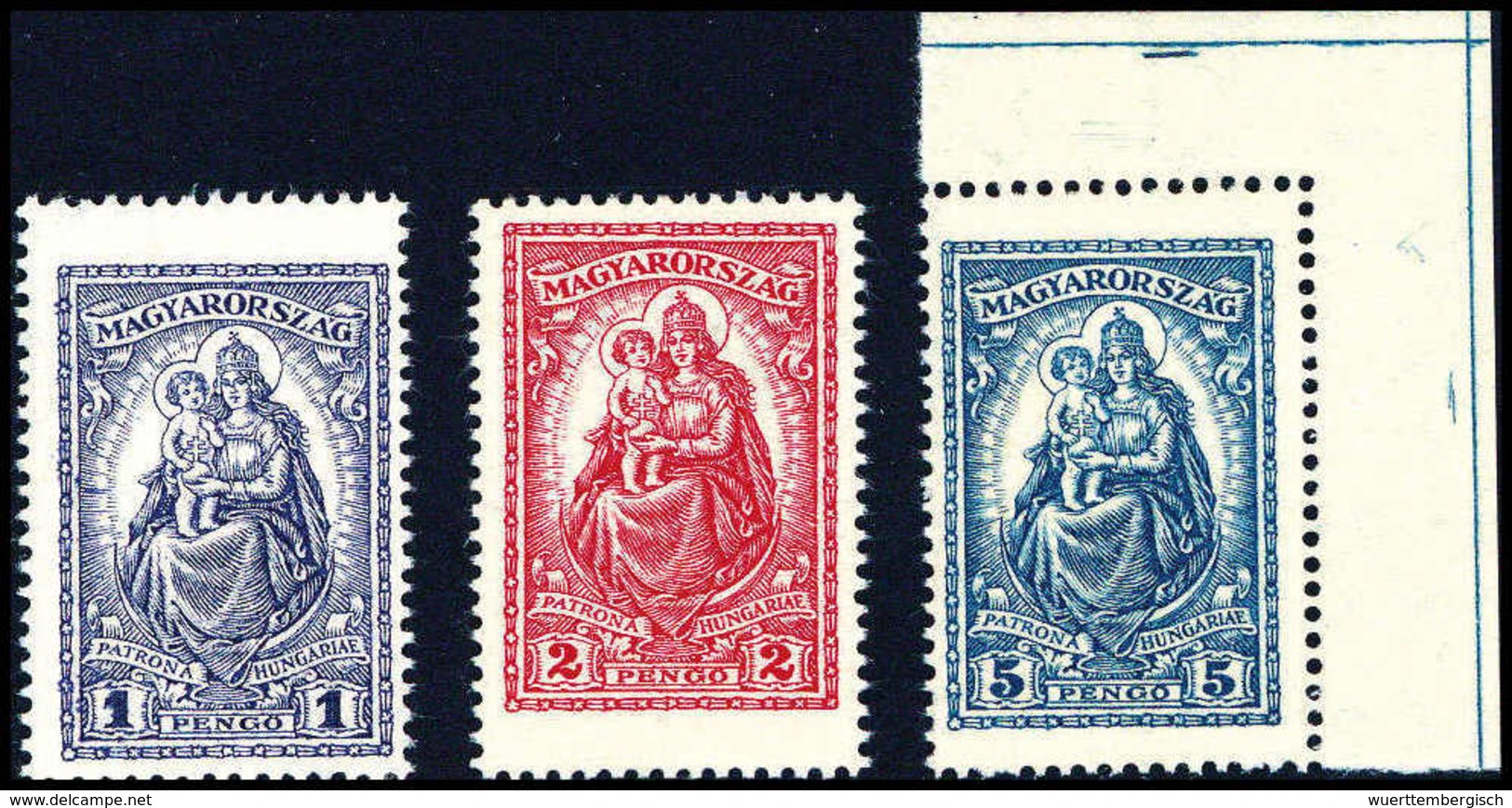 ** Patrona Hungariae, Tadellos Postfr. Serie, Höchstwert Aus Der Re. Ob. Bogenecke.<br/><b>Katalogpreis: 140,-</b> (Mich - Altri & Non Classificati