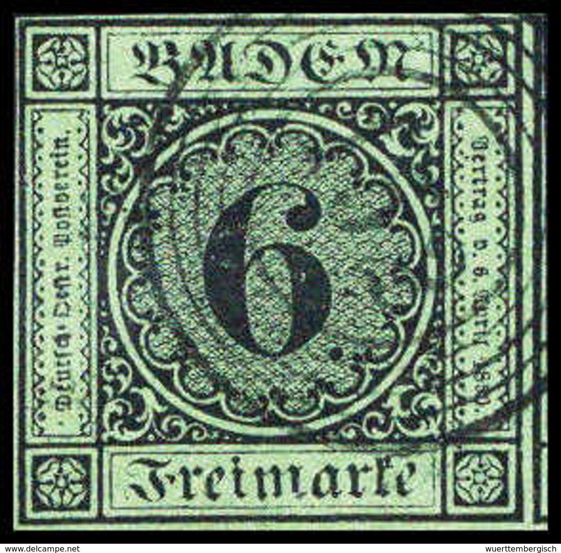 Gest. 6 Kr., Vollrandiges Kab.-Stück Mit Klarem Stempel "152" WALDKIRCH, Doppelt Sign. Seeger BPP.<br/><b>Katalogpreis:  - Altri & Non Classificati