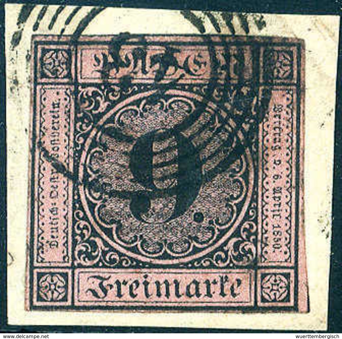 Briefst. 9 Kr., Kab.-Bfstk. Mit Klarem Stempel "43" FREIBURG.<br/><b>Katalogpreis: 200,-+</b> (Michel: 4a) - Other & Unclassified