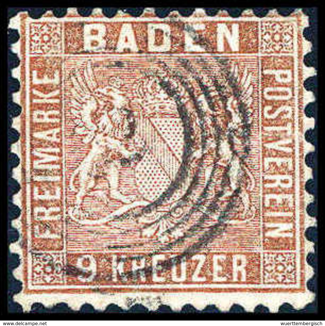 Gest. 9 Kr., Tadellos Gezähntes Exemplar (leichte Bugspur) Mit Stempel "62" HORNBERG, Befund Brettl.<br/><b>Katalogpreis - Autres & Non Classés