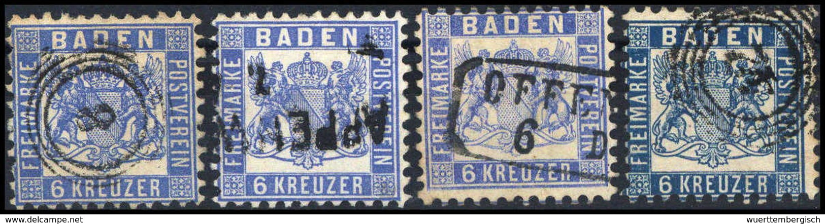 Gest. 6 Kr., Vier Schön Gestplt. Kab.-Stücke, Meist Sign. Stegmüller BPP.<br/><b>Katalogpreis: 170,-</b> (Michel: 19a(3) - Autres & Non Classés