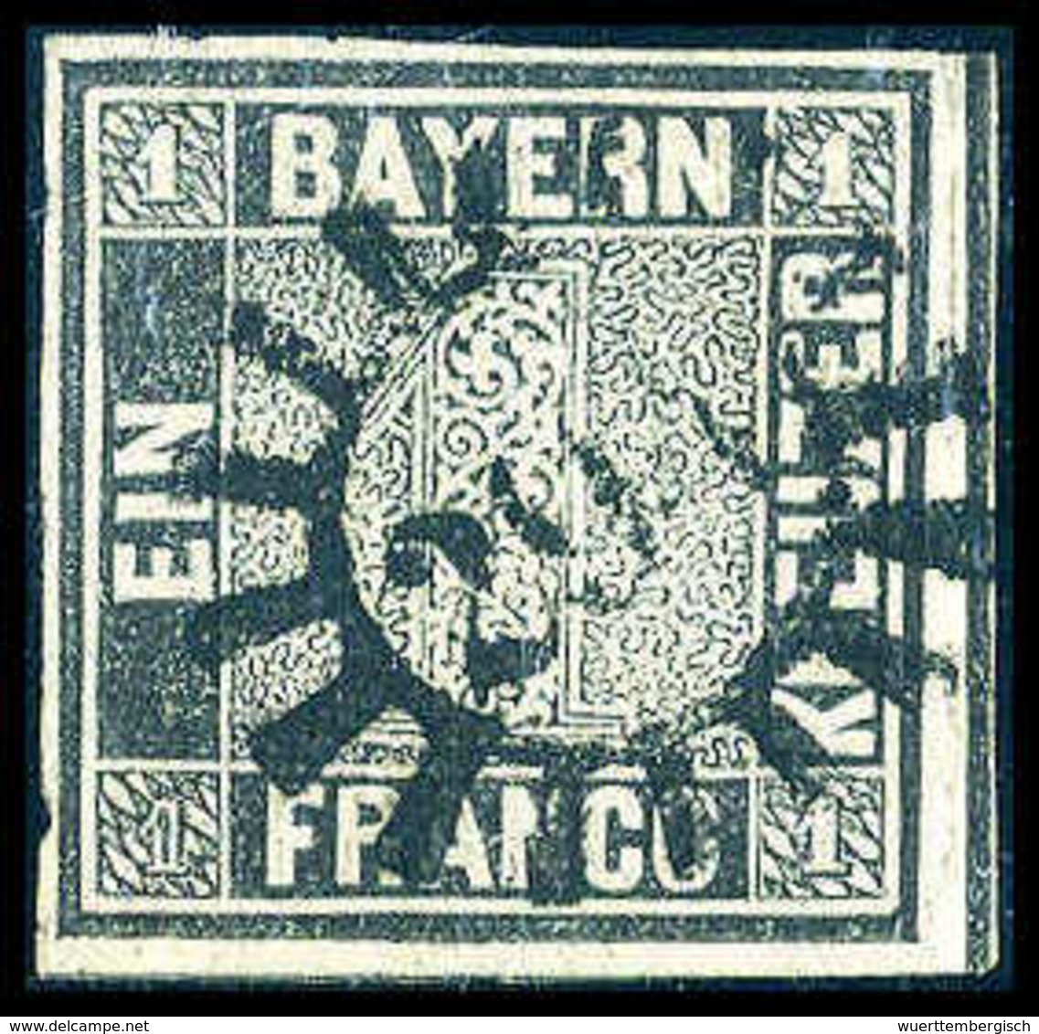 Gest. 1 Kr., Platte 2, Farbfrisches Prachtstück (li. Oben Kl. Eckknitter) Mit Fast Zentr. Aufges. MR "394" ROSENHEIM, Si - Altri & Non Classificati