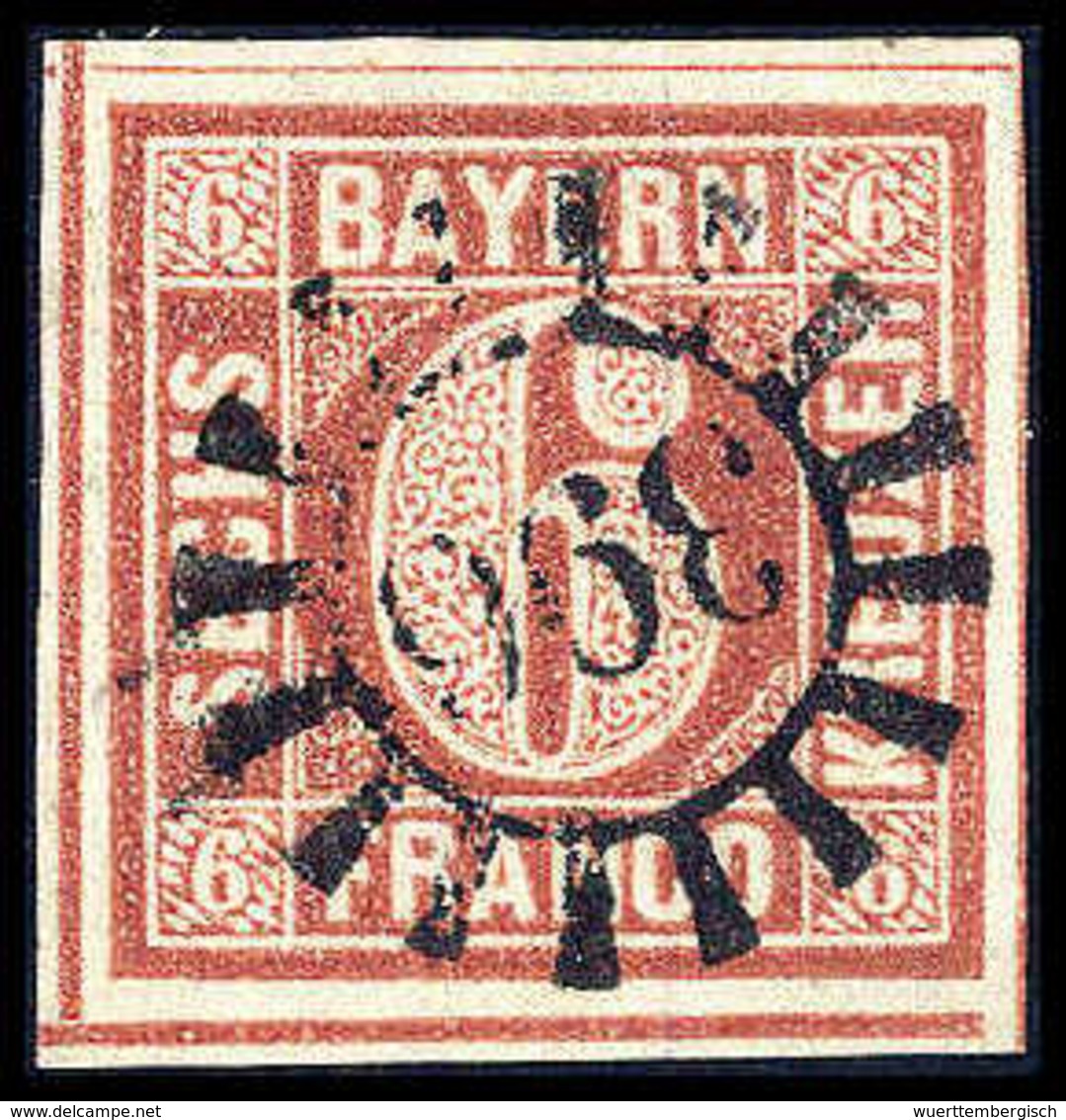 Gest. 6 Kr., Kab.-Stück Mit Genau Zentr. MR "396" WÜRZBURG, Fotobefund Schmitt BPP.<br/><b>Katalogpreis: 300,-</b> (Mich - Autres & Non Classés