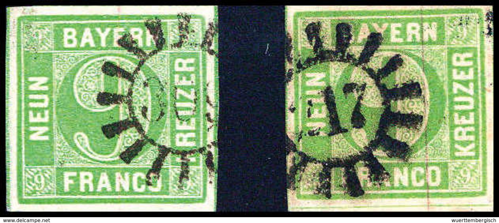 Gest. 9 Kr., Zwei Gestplt. Kabinettstück, Je Sign. Stegmüller BPP.<br/><b>Katalogpreis: 120,-</b> (Michel: 5aIII(2)) - Autres & Non Classés