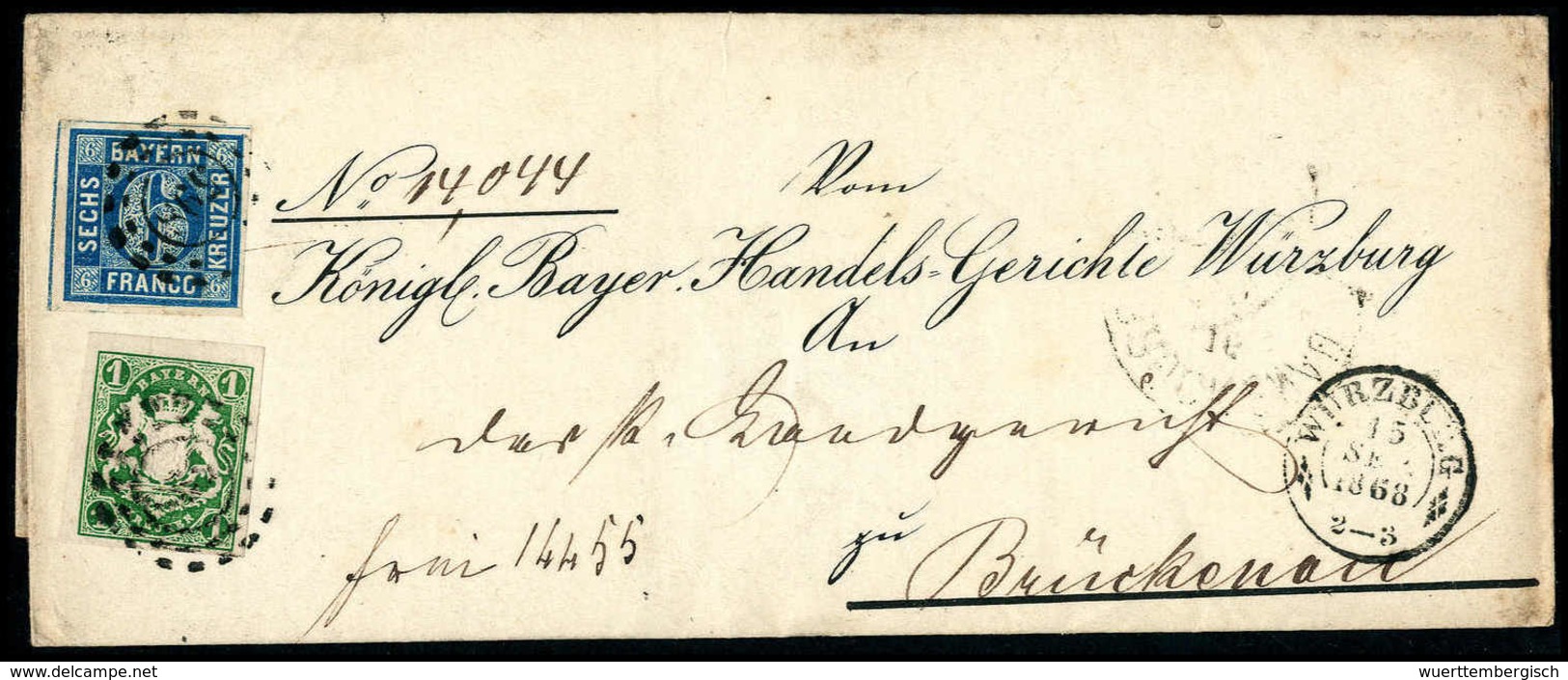 Beleg 6 Kr., Mischfrankatur Mit Ausgabe 1867, 1 Kr. Dunkelgrün, Leuchtend Farbfrische Kab.-Stücke Auf Schönem Vordruck-G - Autres & Non Classés