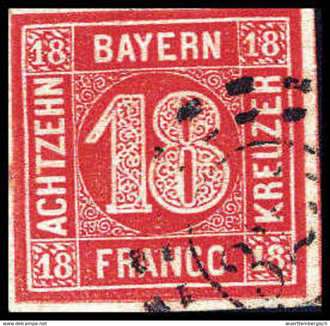 Gest. 18 Kr., Vollrandiges, Sauber Gestplt. Prachtstück.<br/><b>Katalogpreis: 200,-</b> (Michel: 13a) - Autres & Non Classés