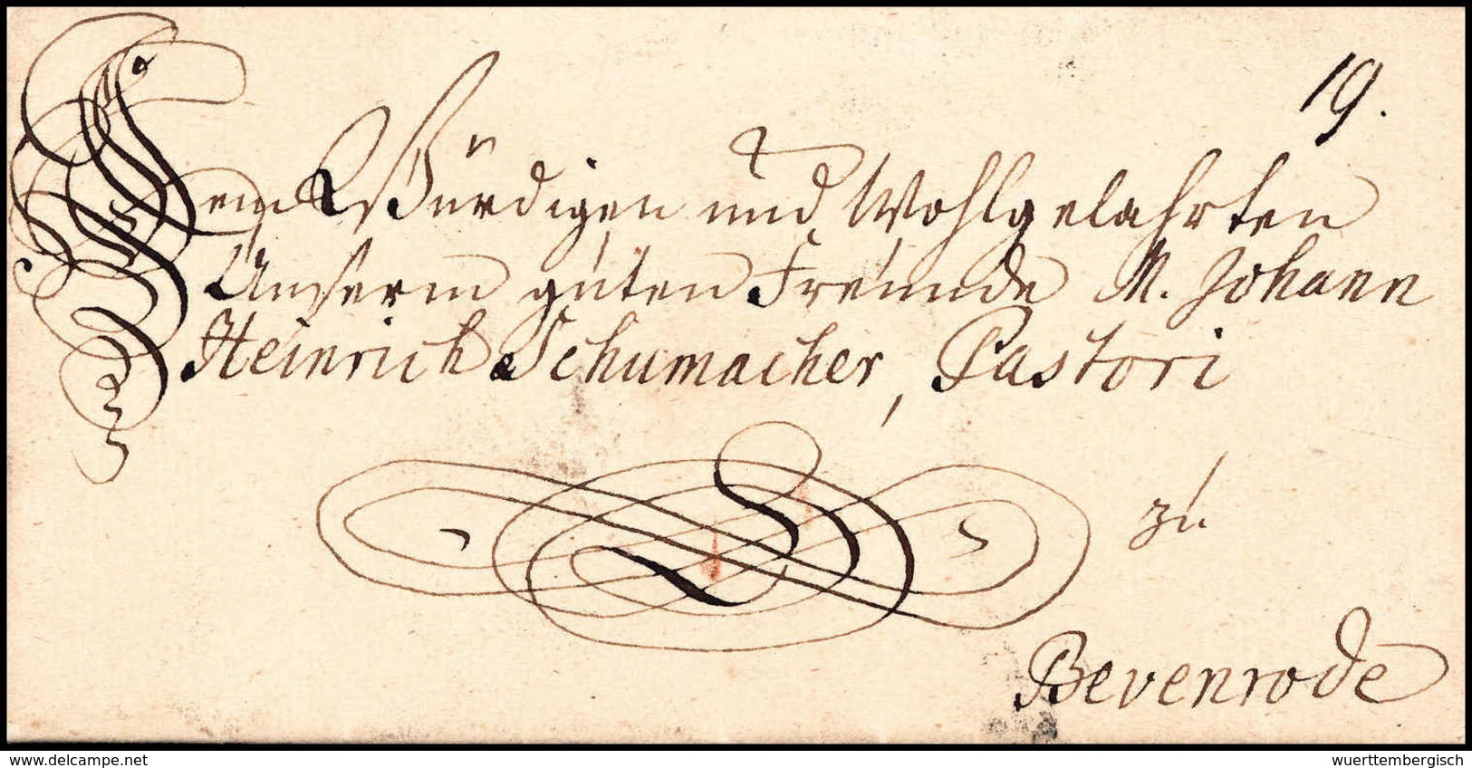 Beleg 1752, Wolfenbüttel, Schöner Kabinett-Schnörkelbrief Nach Bevenrode. - Altri & Non Classificati