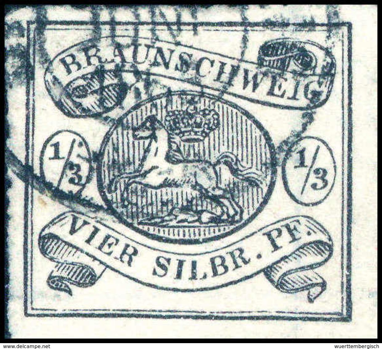 Gest. 1/3 Sgr., Schönes, Sauber Gestplt. Exemplar Mit Vollst. Durchstich (rs. Etwas Ausgebessert), Sign. Richter, Fotoat - Altri & Non Classificati