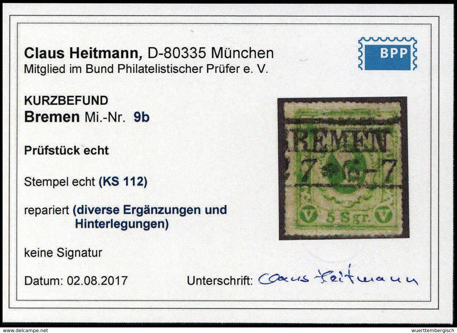 Gest. 5 Sgr., Farbfrisch Und Sauber Gestplt., Etwas Ausgebessert, Fotobefund Heitmann BPP.<br/><b>Katalogpreis: 300,-</b - Sonstige & Ohne Zuordnung