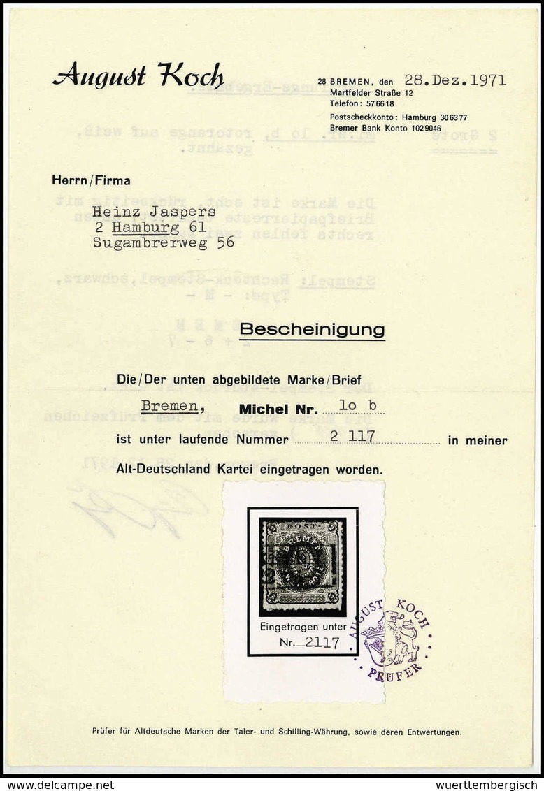 Gest. 2 Gr., Schön Gestplt. Exemplar, Rs. Reste V. Briefpapier (zwei Kurze Zähne). Seltene Und Unterbewertete Marke, Fot - Andere & Zonder Classificatie