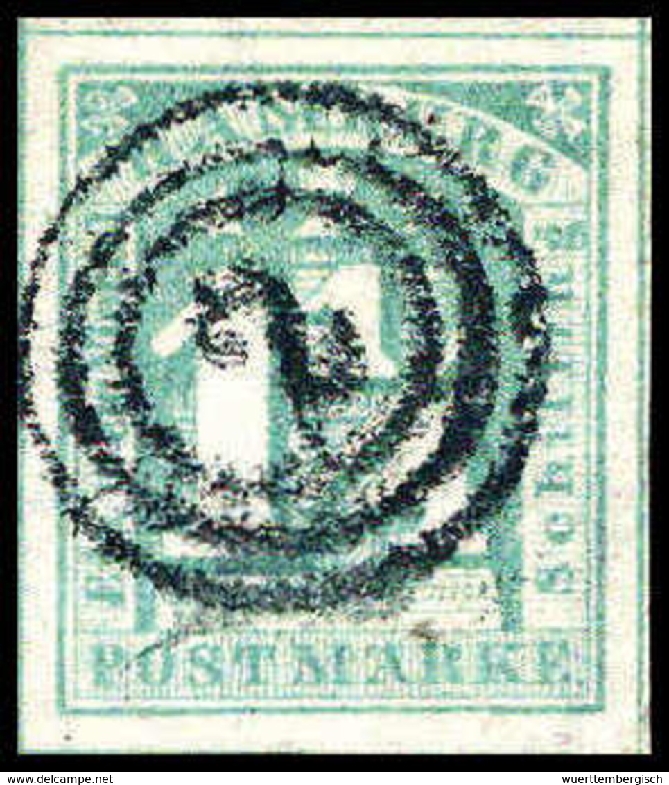 Gest. 1¼ Sch., äußerst Breitrandiges Luxusstück Mit Vierseitig Sichtbaren Schnittlinien Und Zentr. Dreiringstempel "2".  - Other & Unclassified