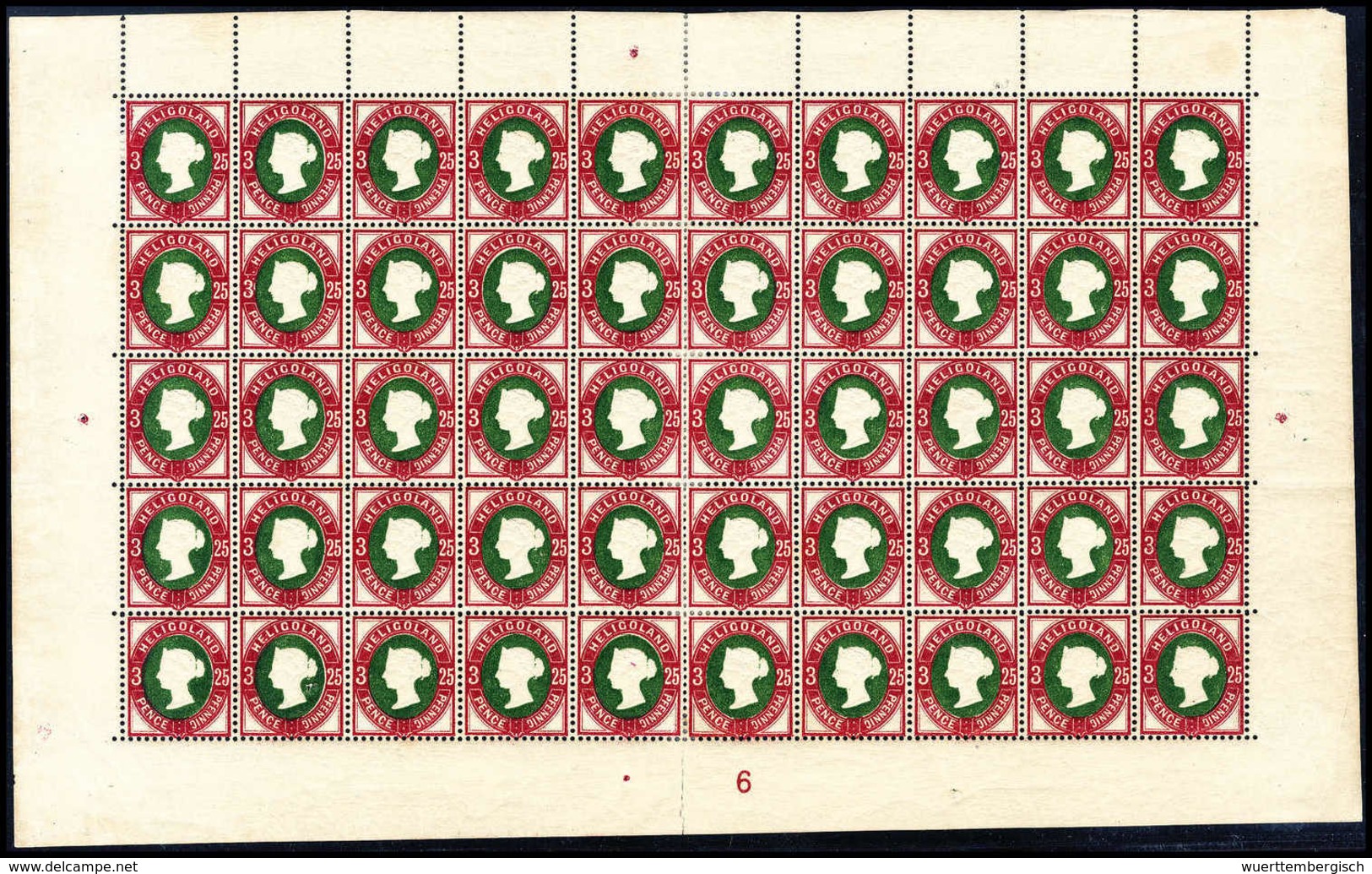 **/* 25 Pfg., Kpl., Meist Postfr. Originalbogen Zu 50 Marken, Enthalten Sind Die Beiden Plattenfehler I Und II. Teils Mi - Autres & Non Classés