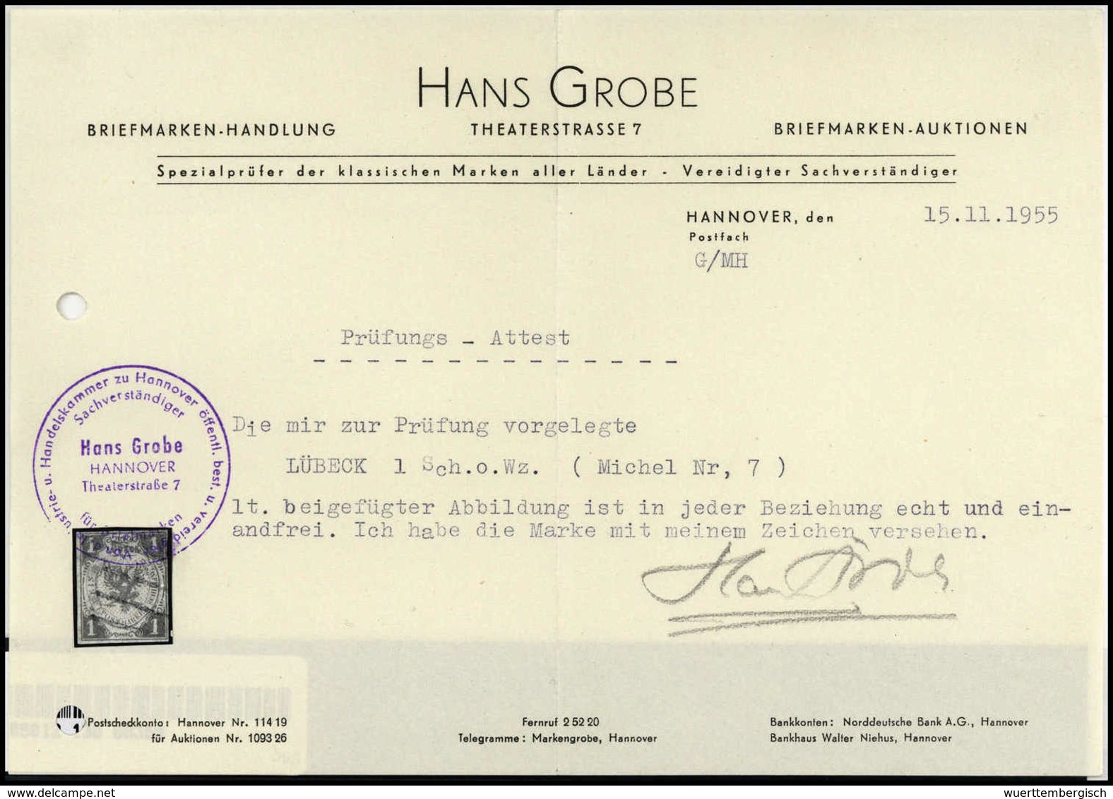 Gest. 1 Sch., Voll- Bis Breitrandiges Prachtstück In Leuchtender Farbe Und Mit Sauber Aufges. Strichstempel (re. Oben In - Other & Unclassified