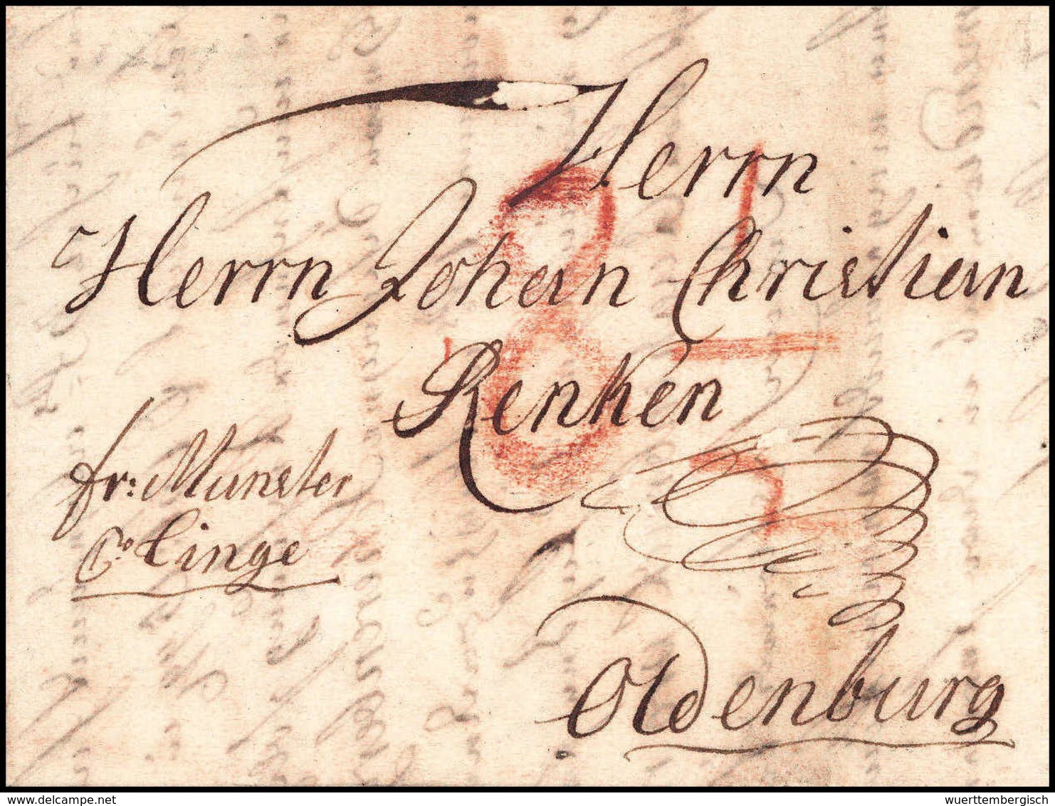 Beleg 1764, Oldenburg, Kleiner Schnörkelbrief Nach Dorthin. - Altri & Non Classificati