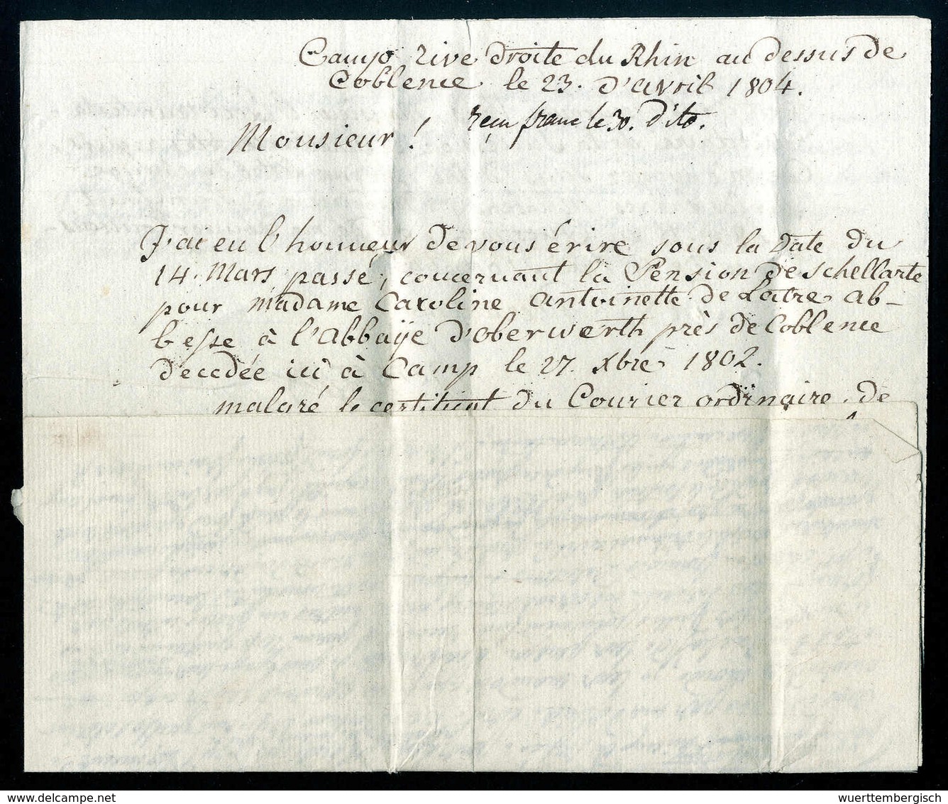 Beleg 1804, PP R.1 THAL, Bräunlich Roter L2 Auf Kl. Kab.-Brief Nach Frankreich. - Sonstige & Ohne Zuordnung