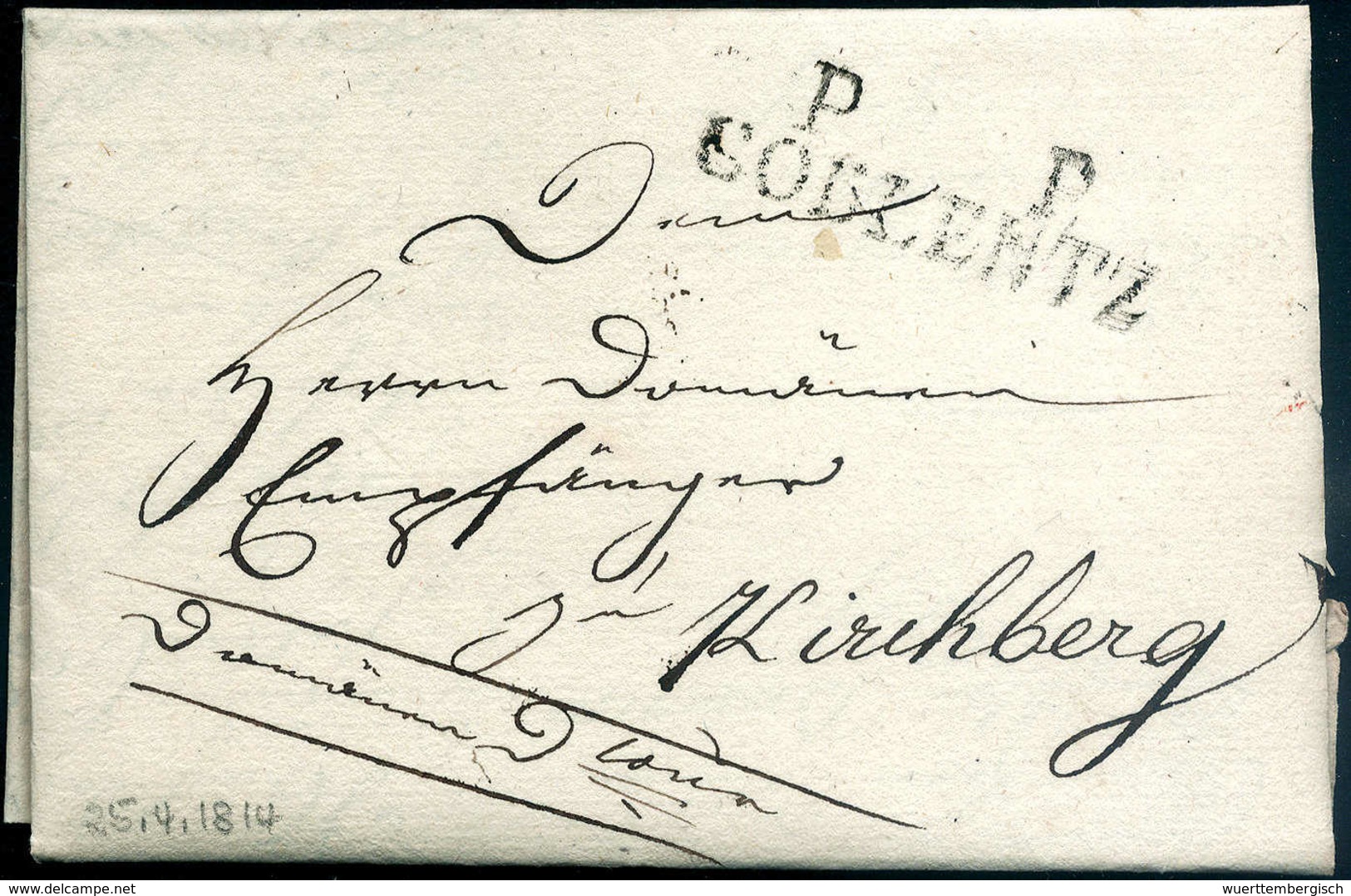 1814, PP COBLENTZ, Klarer L2 Auf Luxusbrief Nach Kirchberg. Selten. - Sonstige & Ohne Zuordnung