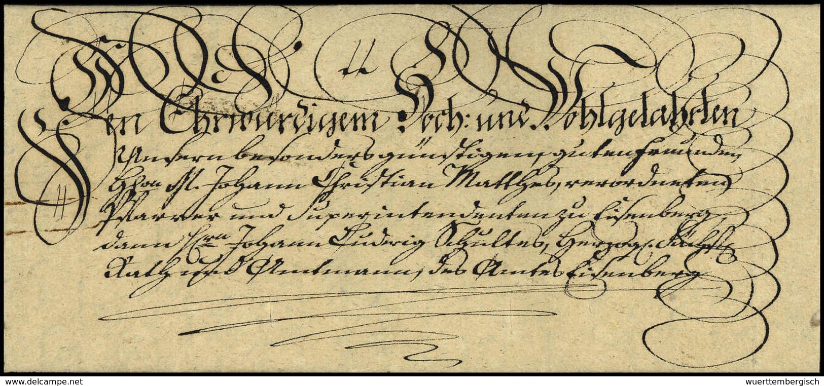 Beleg 1797, Eisenberg, Besonders Schöner Luxus-Schnörkelbrief Mit Dekorat. Trockensiegel. - Sonstige & Ohne Zuordnung