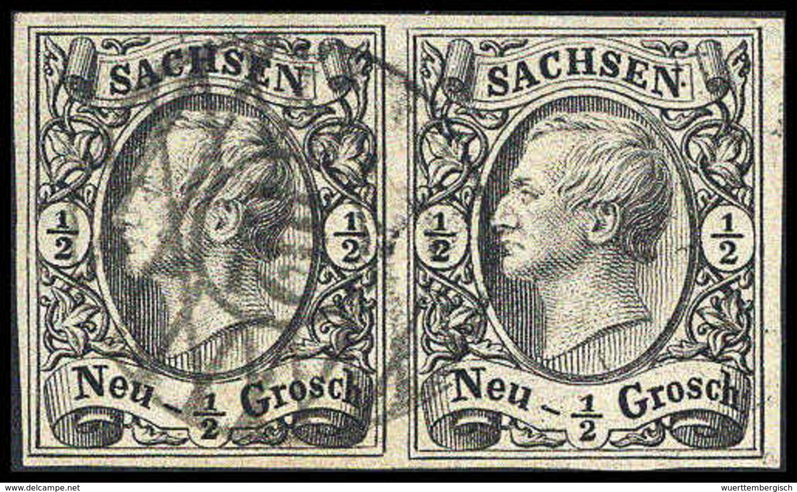 Gest. ½ Ngr., Waagr. Luxuspaar Mit Nur Einem Zentr. Stempel "102" SCHMÖLLN. Ungewöhnliche Entwertungsart. (Michel: 8II(2 - Altri & Non Classificati