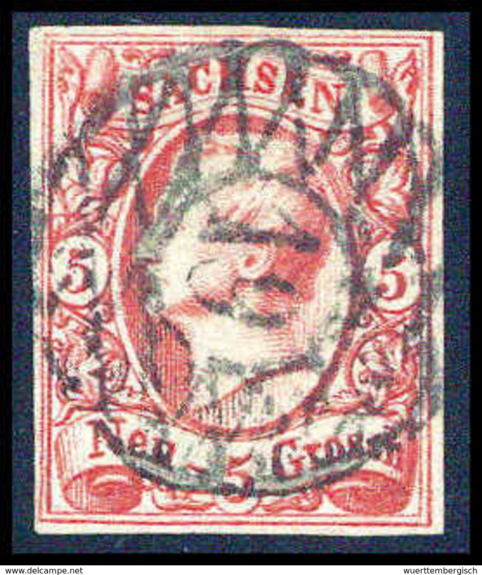 Gest. 5 Ngr., Luxusstück Mit Genau Zentr. Stempel "19" MEISSEN, Sign. Rismondo BPP, Fotobefund Vaatz BPP.<br/><b>Katalog - Autres & Non Classés