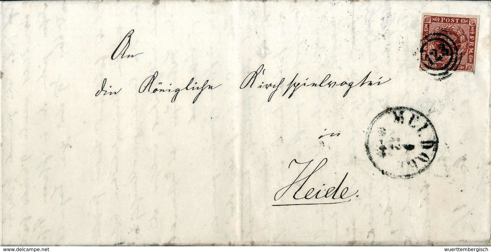 "123" MELDORF, Klar Auf Prachtbrief Dänemark 4 S., Beiges. K1 MELDORF 29/12 62. (Michel: DK7) - Other & Unclassified