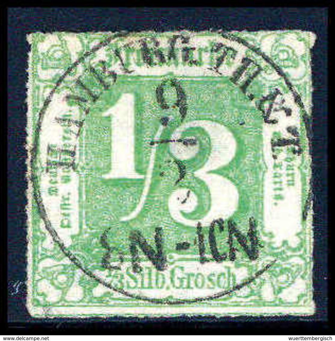 Gest. 1/3 Sgr., Schönes Exemplar Mit Idealem K1 HAMBURG (rs. Etwas Aufgerauht).<br/><b>Katalogpreis: 300,-</b> (Michel:  - Autres & Non Classés