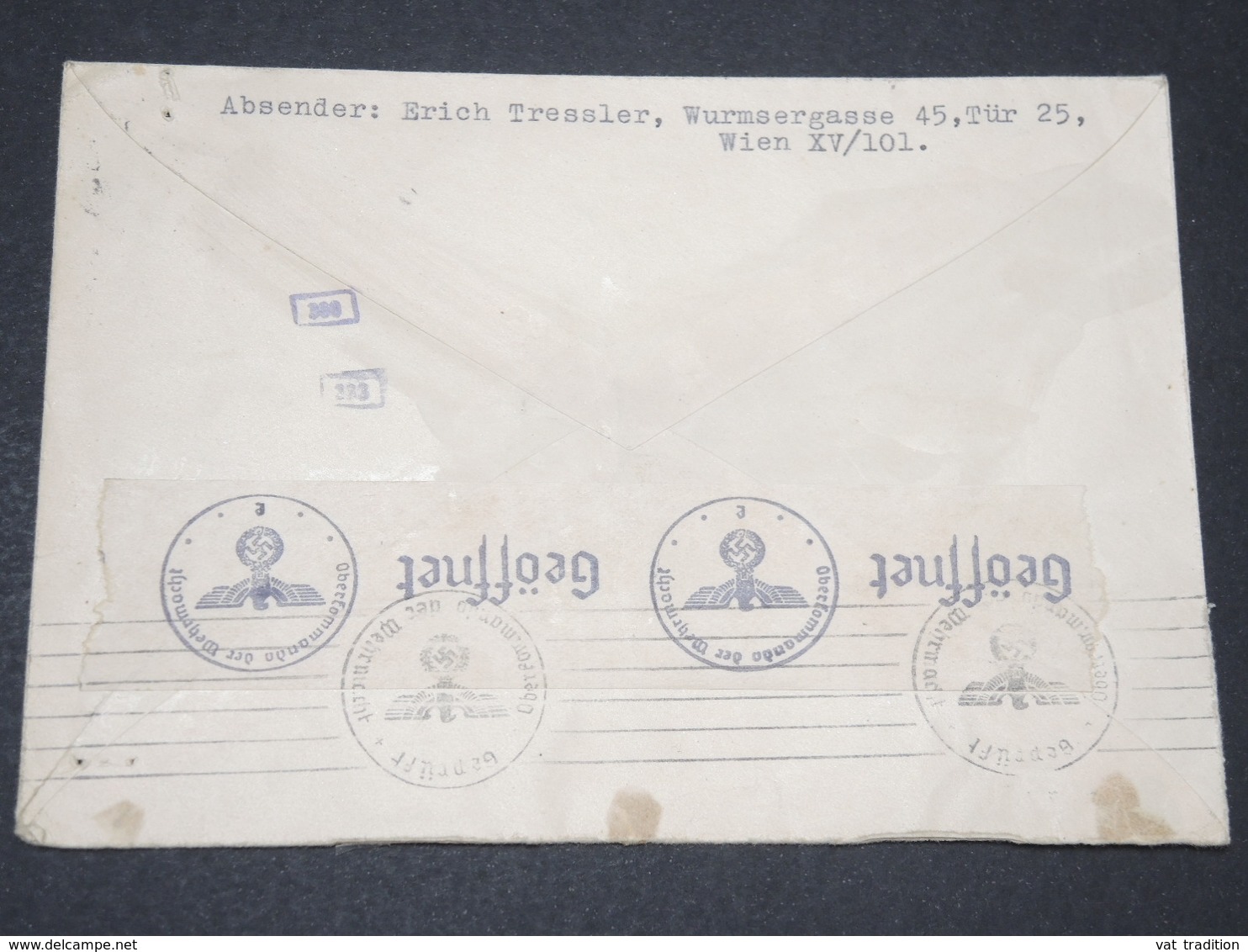 ALLEMAGNE - Enveloppe De Wien Pour La France En 1940 Avec Contrôle Postal - L 14300 - Lettres & Documents