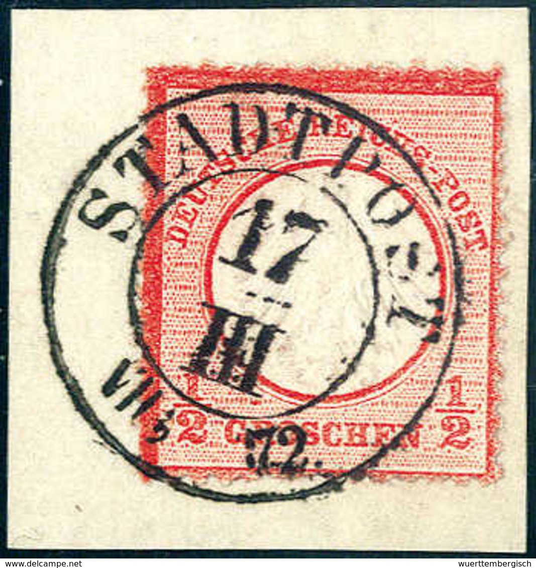 Briefst. ½ Gr., Luxus-Bfstk. Mit Seltener Entwertung Durch Idealen Sachsen-K2 STADTPOST. (Michel: 3) - Altri & Non Classificati