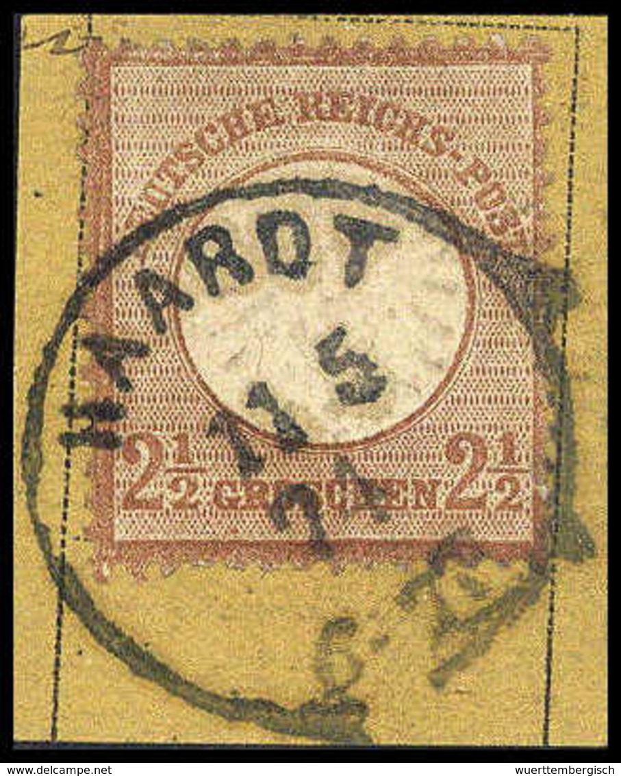 Briefst. 2½ Gr., Gelbes Luxus-Paketkarten-Bfstk. Mit Vollem K1 HAARDT, Sign. Sommer BPP.<br/><b>Katalogpreis: 100,-</b>  - Autres & Non Classés