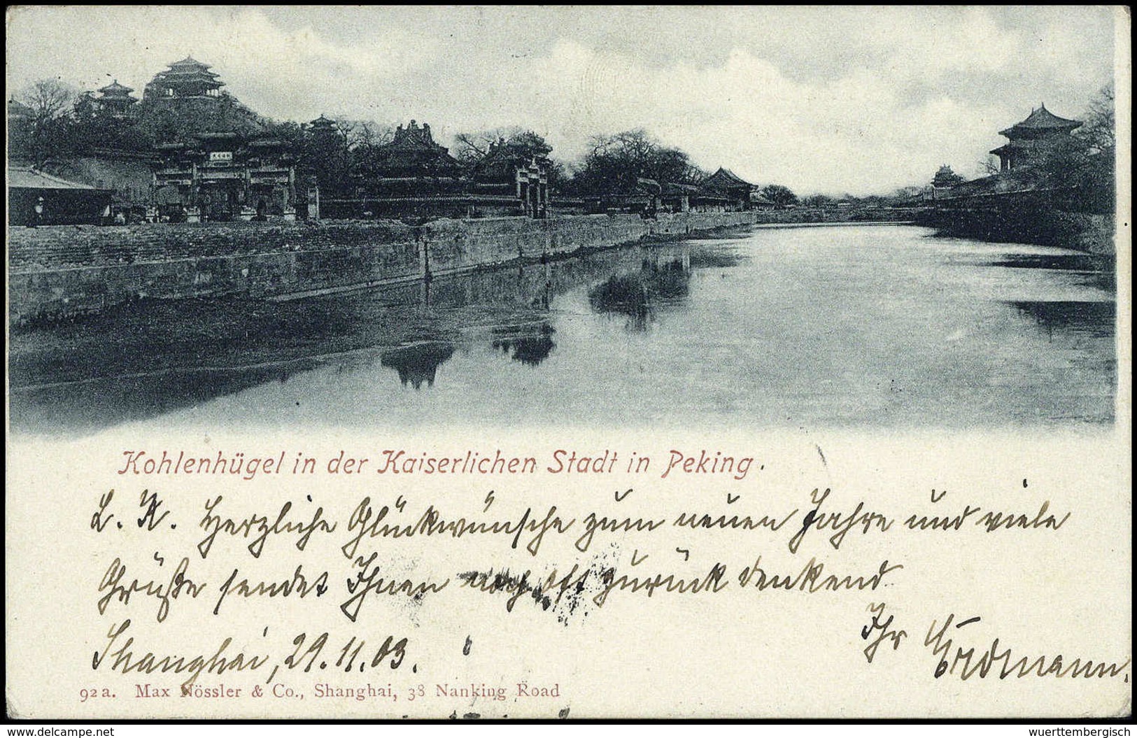 Beleg 1903, "Kohlenhügel In Der Kaiserlichen Stadt In Peking", Foto-AK 4 C. - Other & Unclassified