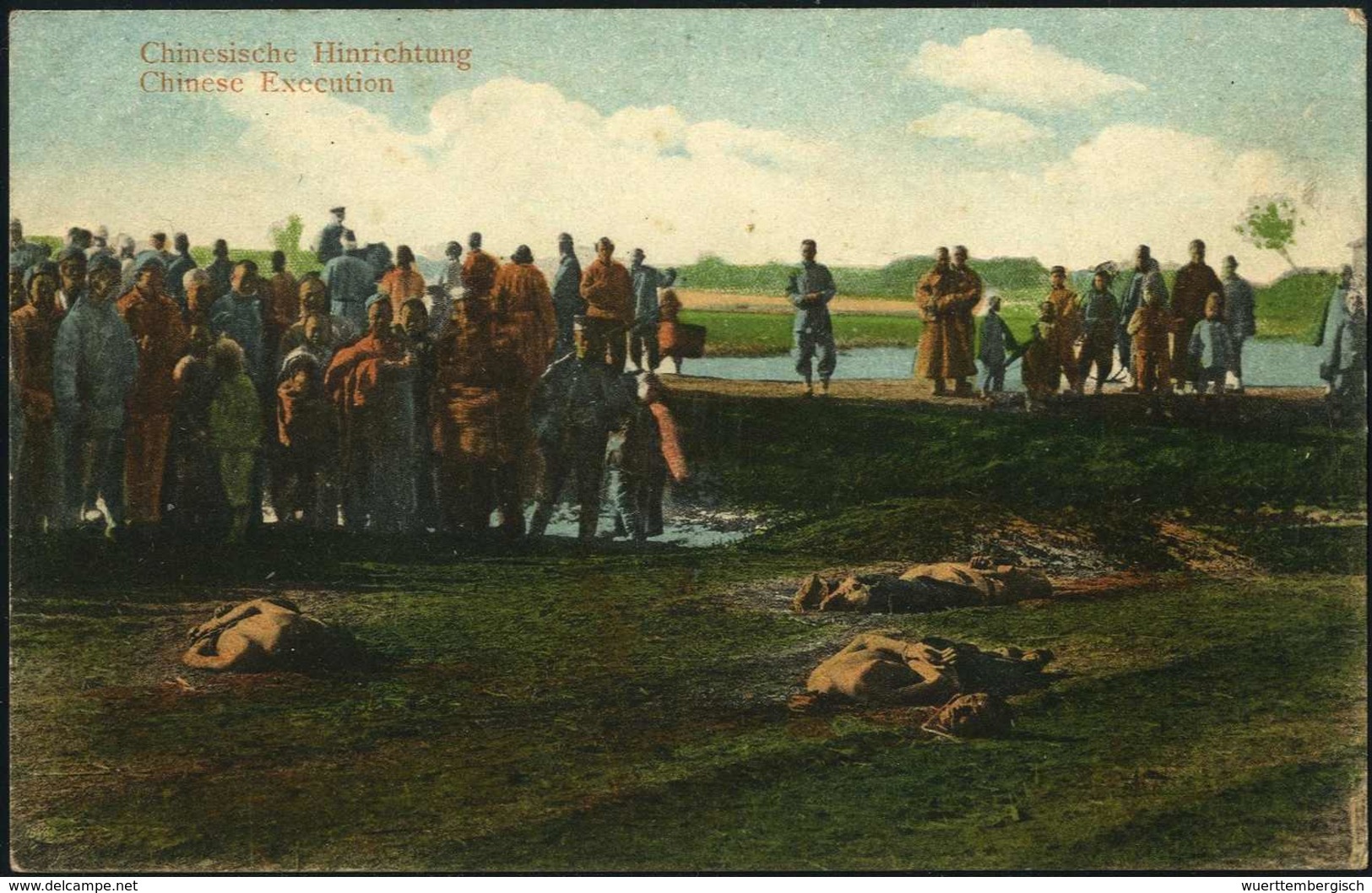 Beleg (1905); "Chinesische Hinrichtung", Seltene, Kolorierte Foto-AK. - Autres & Non Classés